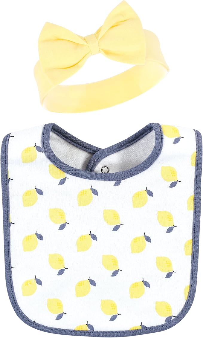 Hudson Baby Unisex Baby Cotton Bib and Headband Set - Image 4
