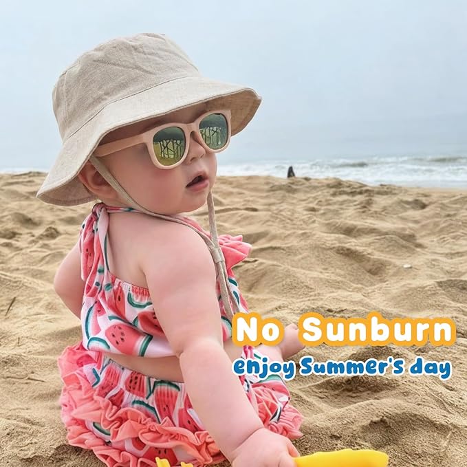 Muslin Baby Sun Hat Sun Protection Baby Toddler Bucket Hats - Image 3