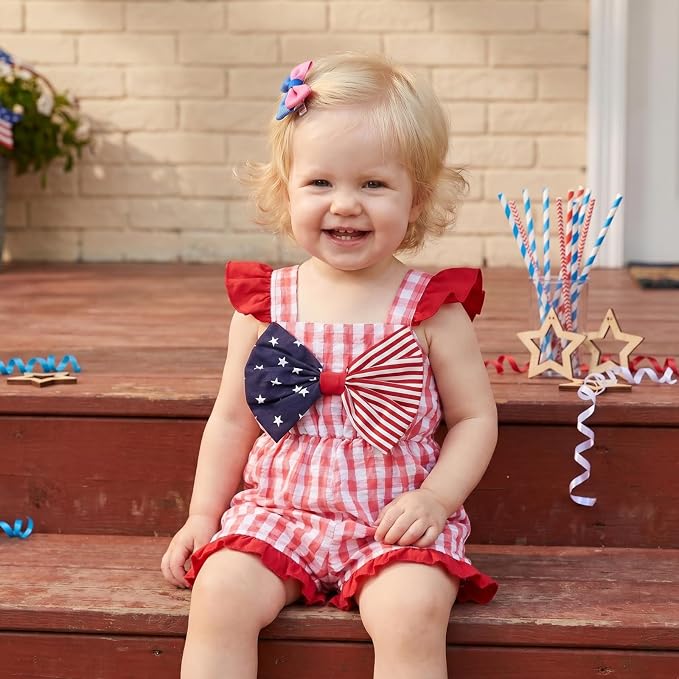 Little Girl Romper Toddler Overalls Summer Bow Jumpsuit Boho Outfit 6M-5T - Image 5