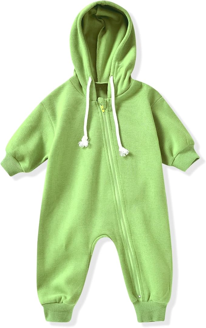 Unutiylo Unisex Baby Boys Girls Long Sleeve Infant Baby Zipper Hooded Jumpsuits by Unutiylo