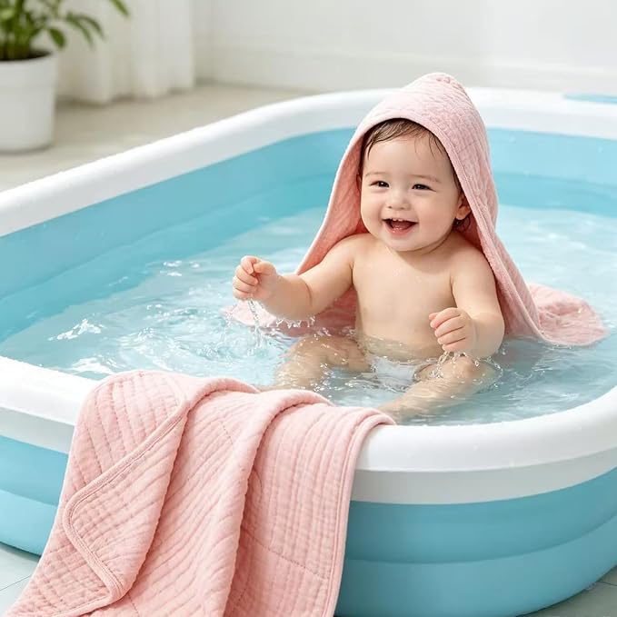 Muslin Hooded Baby Towels Baby Bath Towel - Image 6