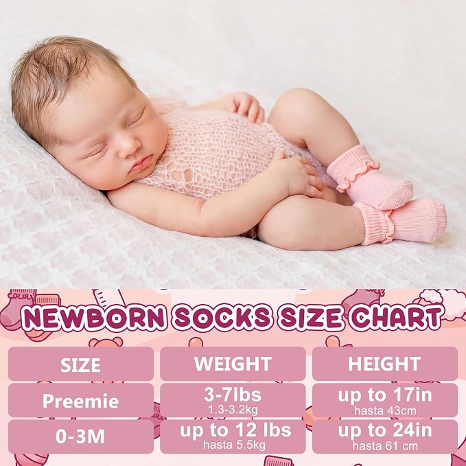 Toulite 12 Pair Preemie Newborn Baby Socks - Image 2