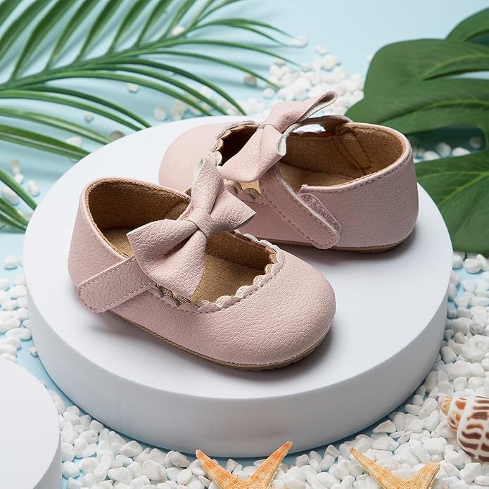 Meckior Infant Baby Girls Soft Sole Bowknot Princess Wedding Dress Mary Jane - Image 7
