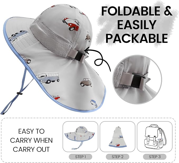 Baby Sun Hat with Neck Flap UPF 50+ - Image 2