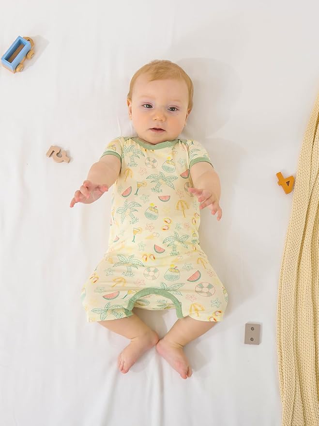 GUISBY Baby Rayon Romper Pajamas, 0-24M | Silky Soft Feel，Snap Closure，Footless - Image 6