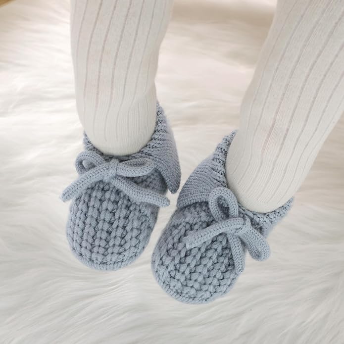Baby Booties Newborn Boys Girls First Walkers Knit Infant Sock Shoes - Image 5
