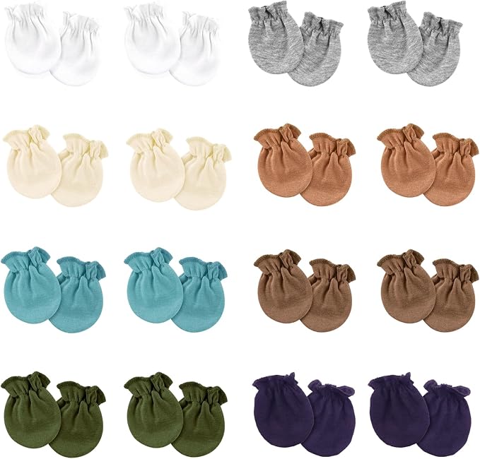 AQOKKA Newborn Baby Mittens No Scratch Cotton Elastic Wrist Gloves Infant by AQOKKA