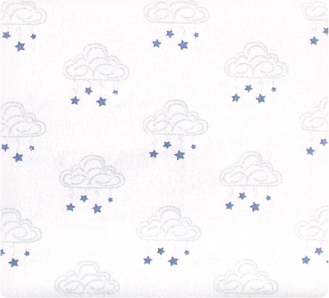 Hudson Baby Unisex Baby Cotton Flannel Receiving Blankets Bundle, Cloud Mobile - Image 2