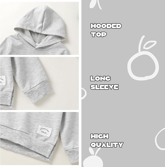 Happy Town Toddler Baby Boy Girl Sweatshirt Hoodie Pullover Fall Outfits Solid - Image 5