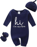 Baby Romper with Baby Mittens & Newborn Hats Footless Long Sleeve by Unknown