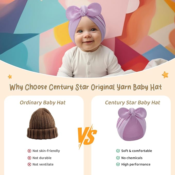 Century Star Newborn Hat for Baby Girls Infant Toddler Soft Hospital Hats - Image 4