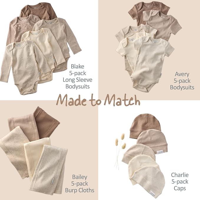 Butterblu Ashley 5-Pack Long Sleeve Ruffle Shoulder Bodysuits 100% Cotton | - Image 4