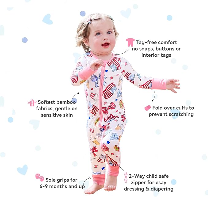 babee Reshinee Viscose Derived from Bamboo Baby Footie Pajamas Convertible - Image 2