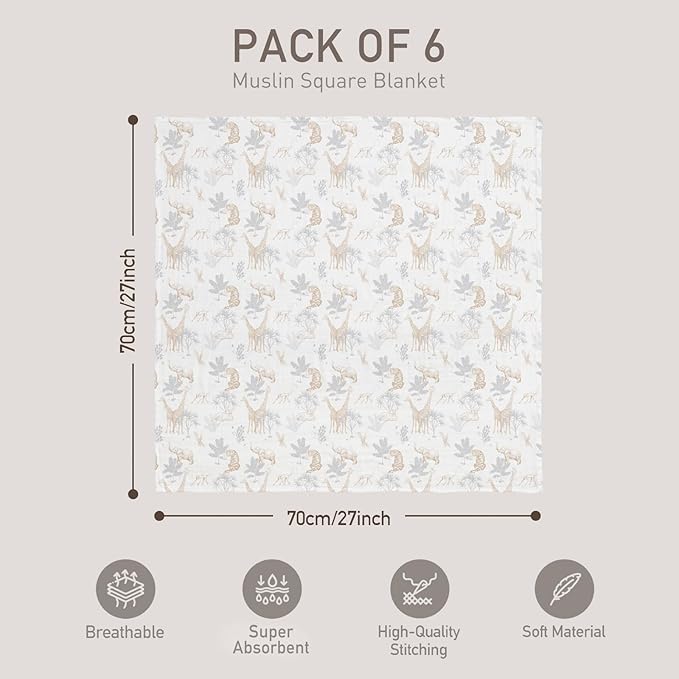 GLLQUEN BABY Receiving Blankets Muslin Swaddle Blanket - Image 5