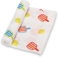 LollyBanks Swaddle Blanket, 100% Cotton Baby Blanket, Soft Muslin Swaddle Blankets 47 x 47 Inches, Nursery Swaddling Blankets for Boys and Girls, Baby Essentials, Registry (Pickleball Print)