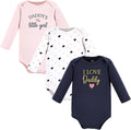 Hudson Baby Baby Girls' Cotton Long-sleeve Bodysuits 3-pack by HudsonBaby