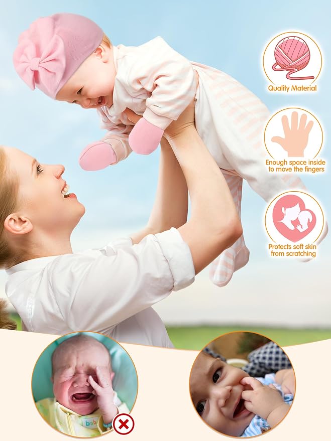 Geyoga 12 Pcs Baby Hat | Newborn Hats Mittens - Image 2