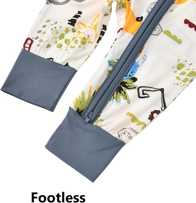 Aablexema Baby Short Sleeve Footless Pjs Zipper Romper 3-Pack | Soft Breathable - Image 6