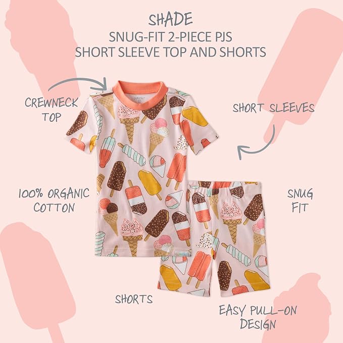 Butterblu Shade Snug-fit 2-Piece Short Sleeve PJs 100% Organic Cotton - Image 2