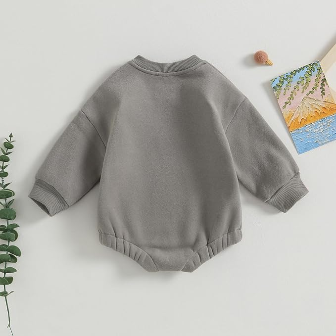 VISGOGO Newborn Infant Baby Boy Girls Oversized Romper Little Dude Sweater Onesie Coming Home Outfit Neutral Clothes