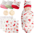 DRESHOW BQUBO Cotton Baby Swaddle Hat Set Newborn Infant Receiving Blankets by DRESHOW