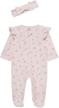Little Me Clothes for Baby Girls 100% Cotton 2Pc Zipper Closure Footie and by LittleMeChildrensApparel