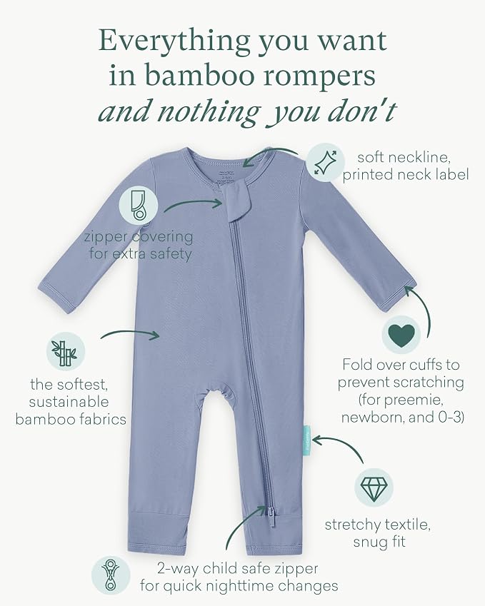 PurComfy Bamboo Viscose Baby Romper, Long Sleeve Pajmas - Image 2