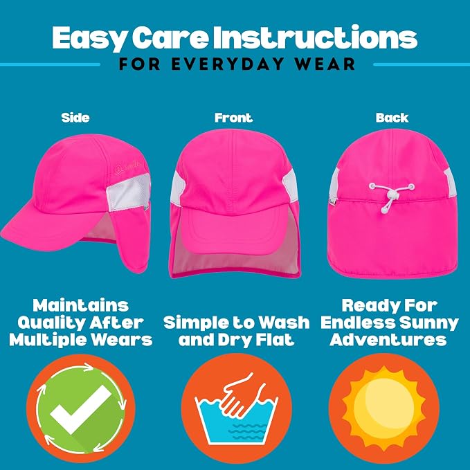SwimZip Sun Hat with Neck Flap | UPF 50+ Protection - Image 4