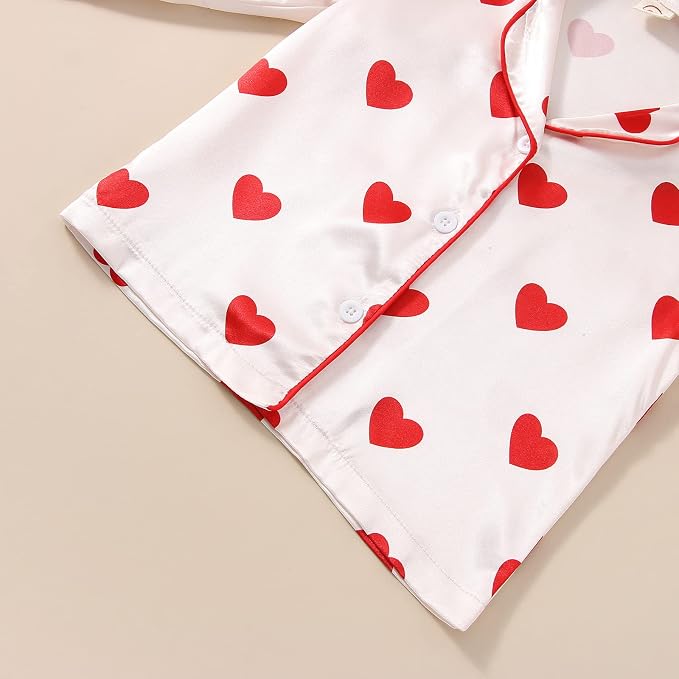 Kids Baby Girl Boy Satin Pajamas Set Button Down Sleep Shirt Top+Long Pants - Image 6