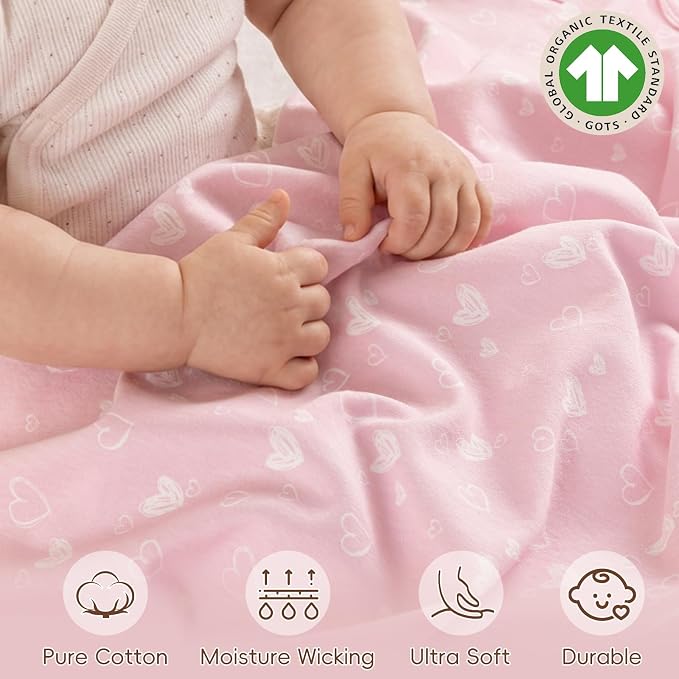 david's kids 2 Pack Baby Cotton Swaddle Blankets, 100% Cotton and Ultra Soft - Image 2