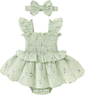 YOUNGER TREE Baby Girl Clothes Ruffle Romper Boho Dress Summer Cake Smash by YOUNGERTREE