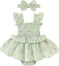 YOUNGER TREE Baby Girl Clothes Ruffle Romper Boho Dress Summer Cake Smash by YOUNGERTREE