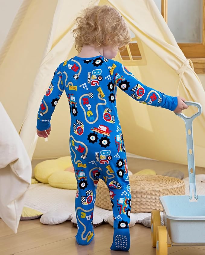 babee Reshinee Bamboo Viscose Baby Footie Pajama, Zipper Sleeper Boys Girls | - Image 9
