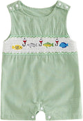 Newborn Baby Boys Sleeveless Seersucker Romper One Piece Straps Overalls by Arvbitana