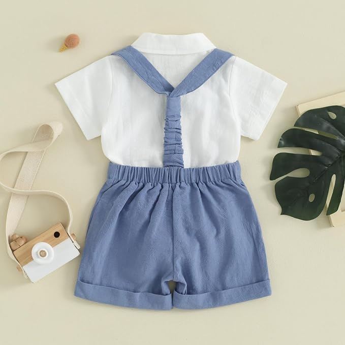 PUHHAPIEY Baby Boy Gentleman Wedding Outfit Dress Romper Suspender Pants | 0 3 - Image 3