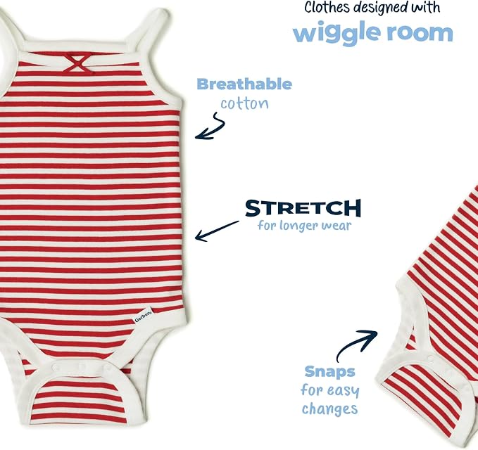 Gerber Baby Girls Multi-Pack Sleeveless Onesies Bodysuit - Image 5
