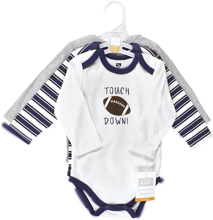 Hudson Baby baby-boys Cotton Long-sleeve Bodysuits 3-pack - Image 2