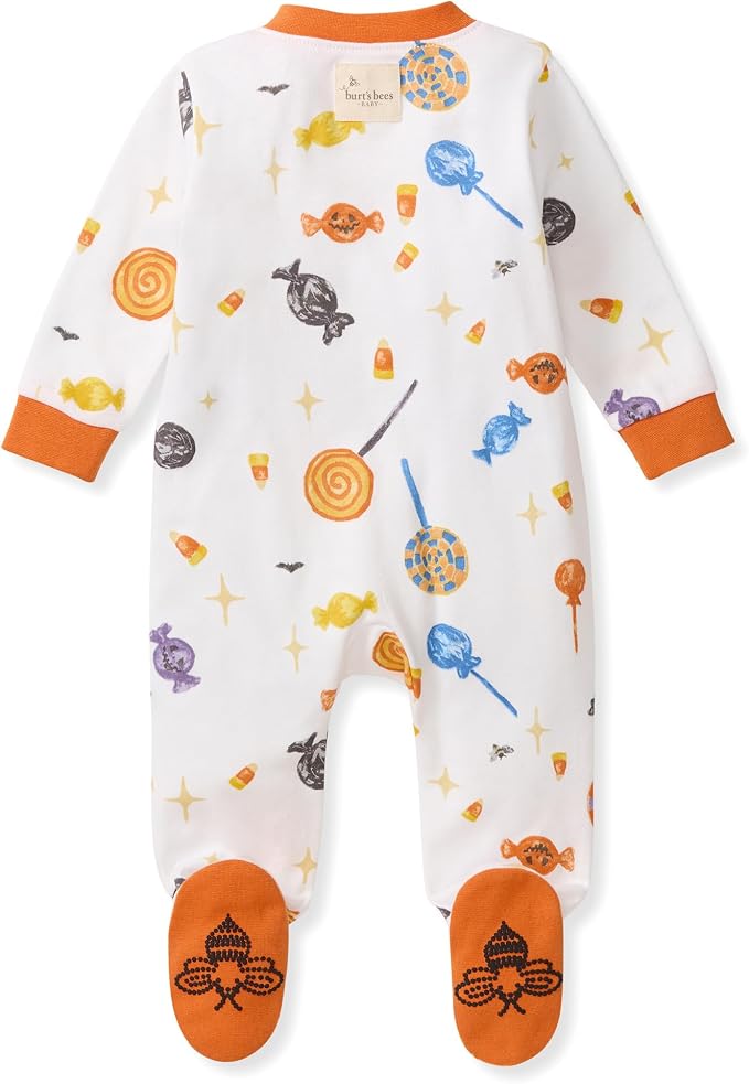 Burt's Bees Baby Boys' Organic Cotton, Sleep and Play Footed Pajamas | Easy zip - Image 2