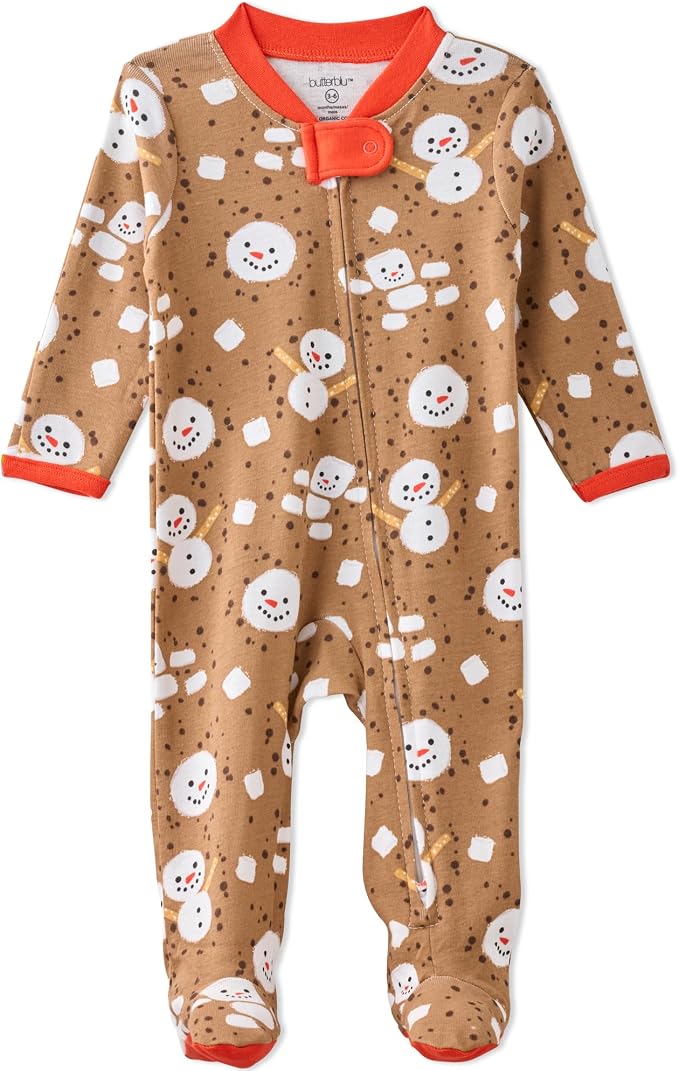 Butterblu Scout Sleep & Play 100% Organic Cotton Footed Zip Front PJs | GOTS by Butterblu