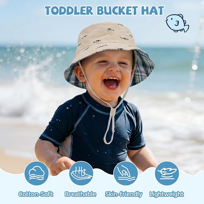 Durio Baby Sun Hat UPF50+ Wide Brim Bucket Hats - Image 7