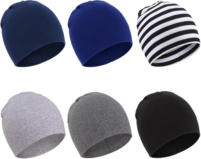 DRESHOW BQUBO 6 Pack Baby Hats for Boys Girls Unisex Preemie Hat Soft Knit Cap by DRESHOW