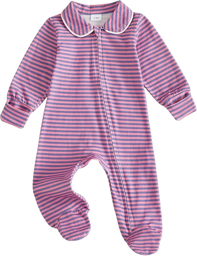 Seyurigaoka Newborn Baby Boy Girl Romper Long Sleeve Zipper Jumpsuit by SEYURIGAOKA