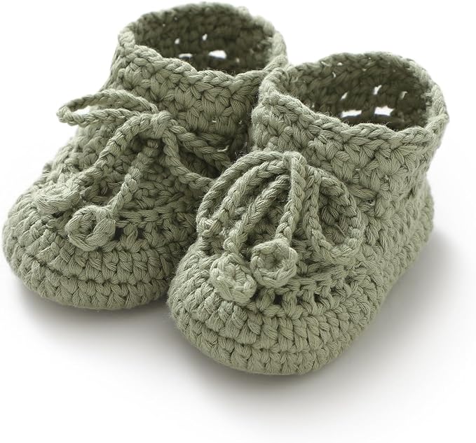 Hadetoto Baby Booties Hand Crochet Knit Cotton Bootie | Soft, Newborn First by Hadetoto