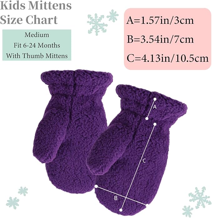 Zsedrut Baby Boys Winter Glove Warm Toddler Infant Girls Mittens Fleece Lined - Image 6