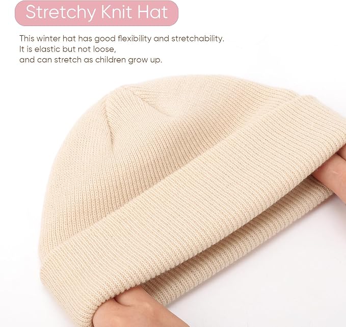 DRESHOW BQUBO 3 Pack Baby Beanies Toddler Kids Winter Hats Soft Knit Hat - Image 6