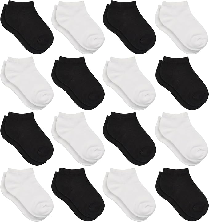 Toddler Socks, 16 Pairs Low Cut Ankle Socks by SPTRAMLE
