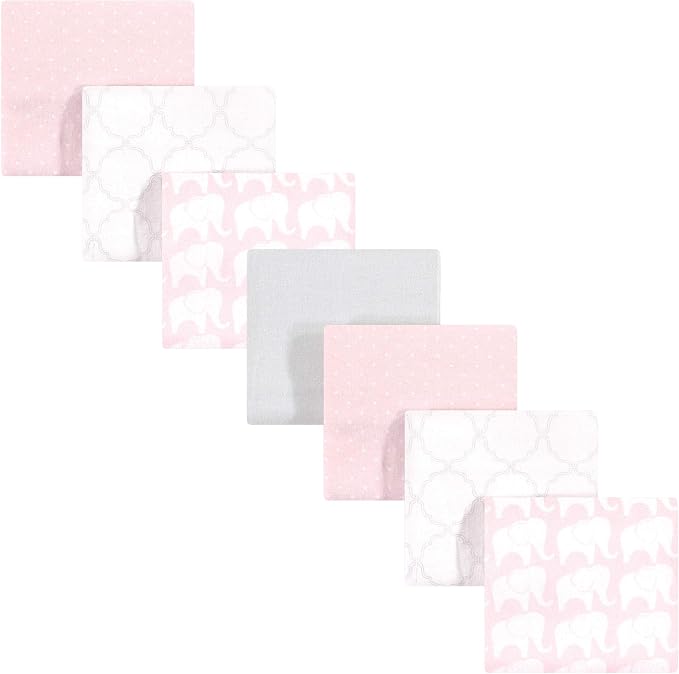 Hudson Baby Unisex Baby Cotton Flannel Receiving Blankets Bundle, Girl Elephant by HudsonBaby