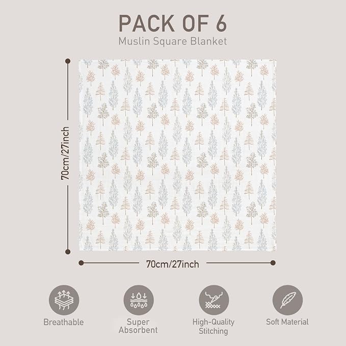GLLQUEN BABY Receiving Blankets Muslin Swaddle Blanket - Image 4