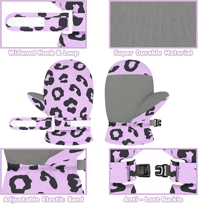 Olreco Baby Toddler Mittens Waterproof Infant Baby Winter Mittens Toddler Snow - Image 2