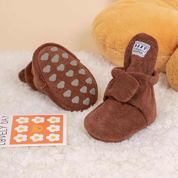 Sawimlgy Newborn Infant Baby Girl Boy Cotton Booties Stay On Sock Slippers Soft - Image 4